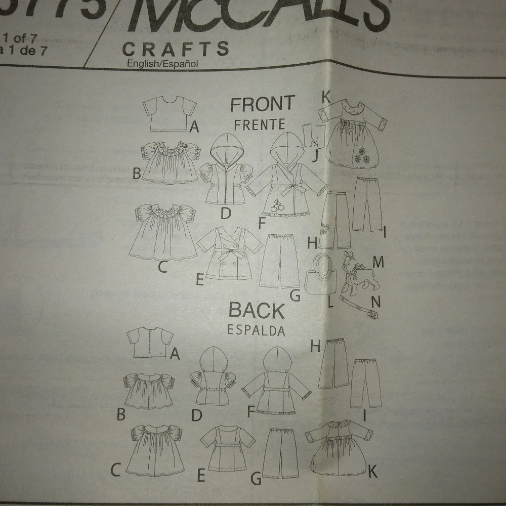McCall's M5775 Clothing for 18